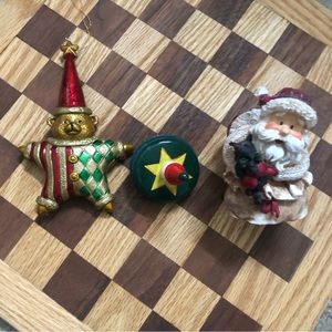 Christmas Bundle of 3 qty Includes Teddy Bear , spinning top and Santa